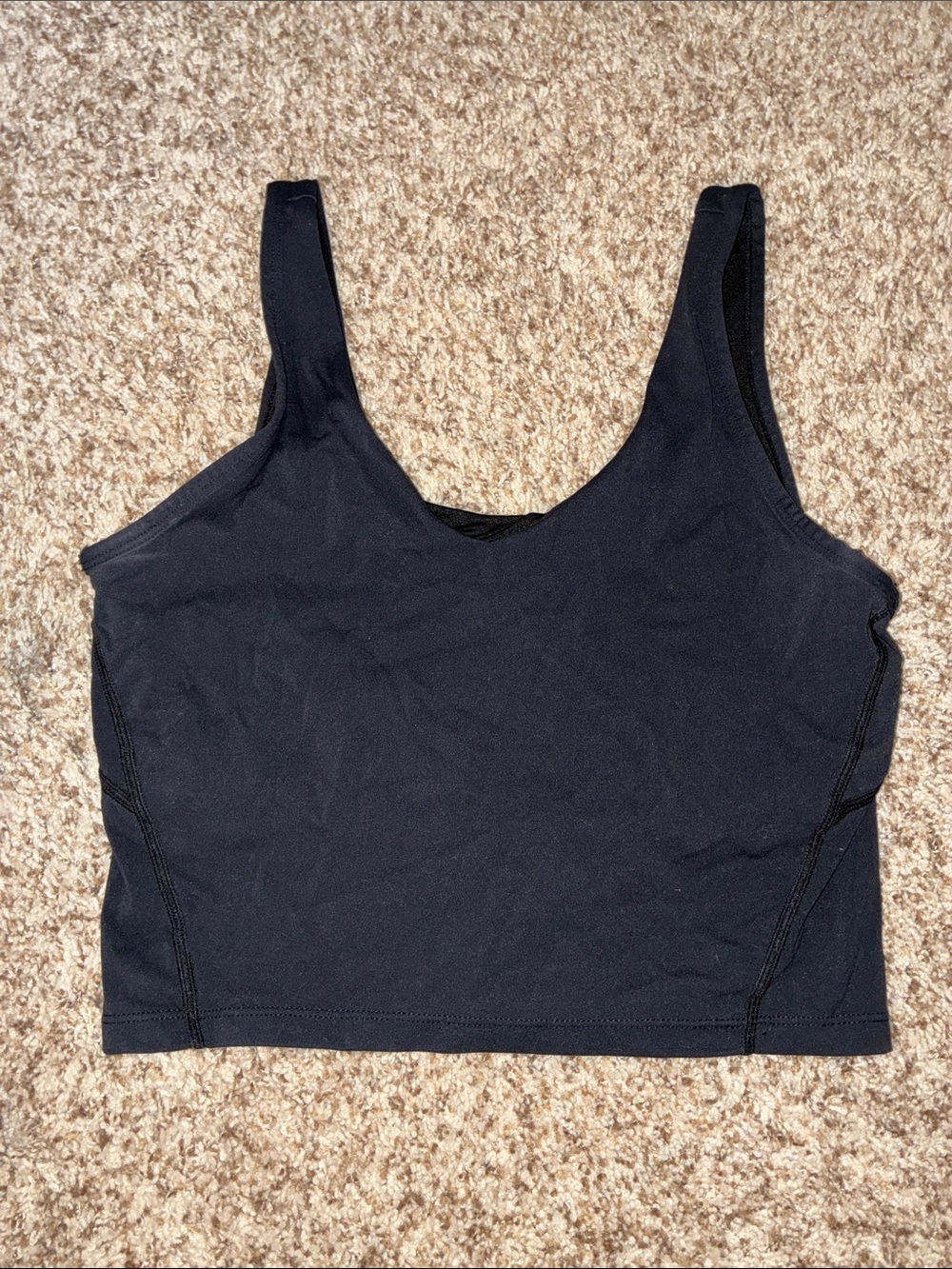 Black Cropped Workout Tank Top